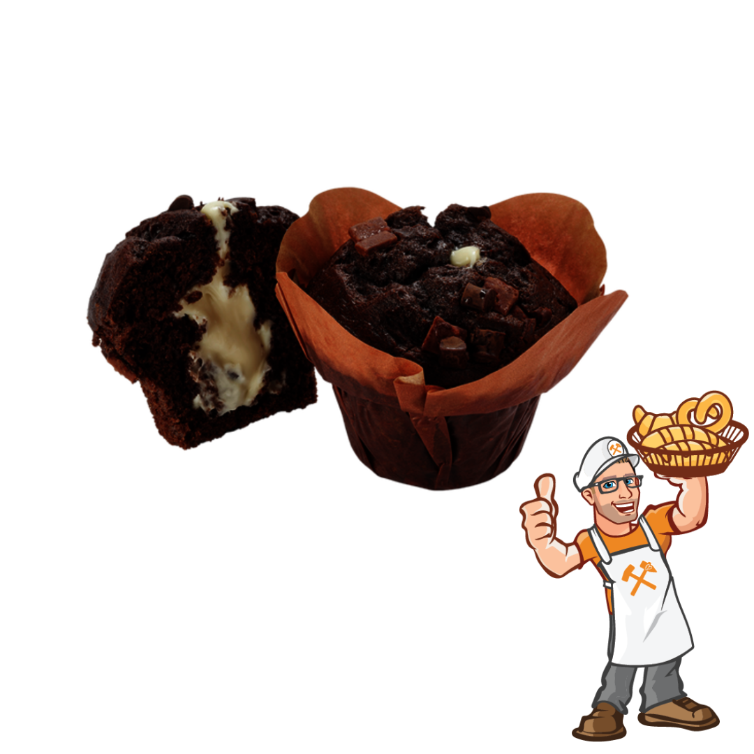 Gefüllter Triple Chocolate Muffin